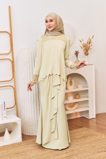 EIDRA Kurung in Pastel Yellow